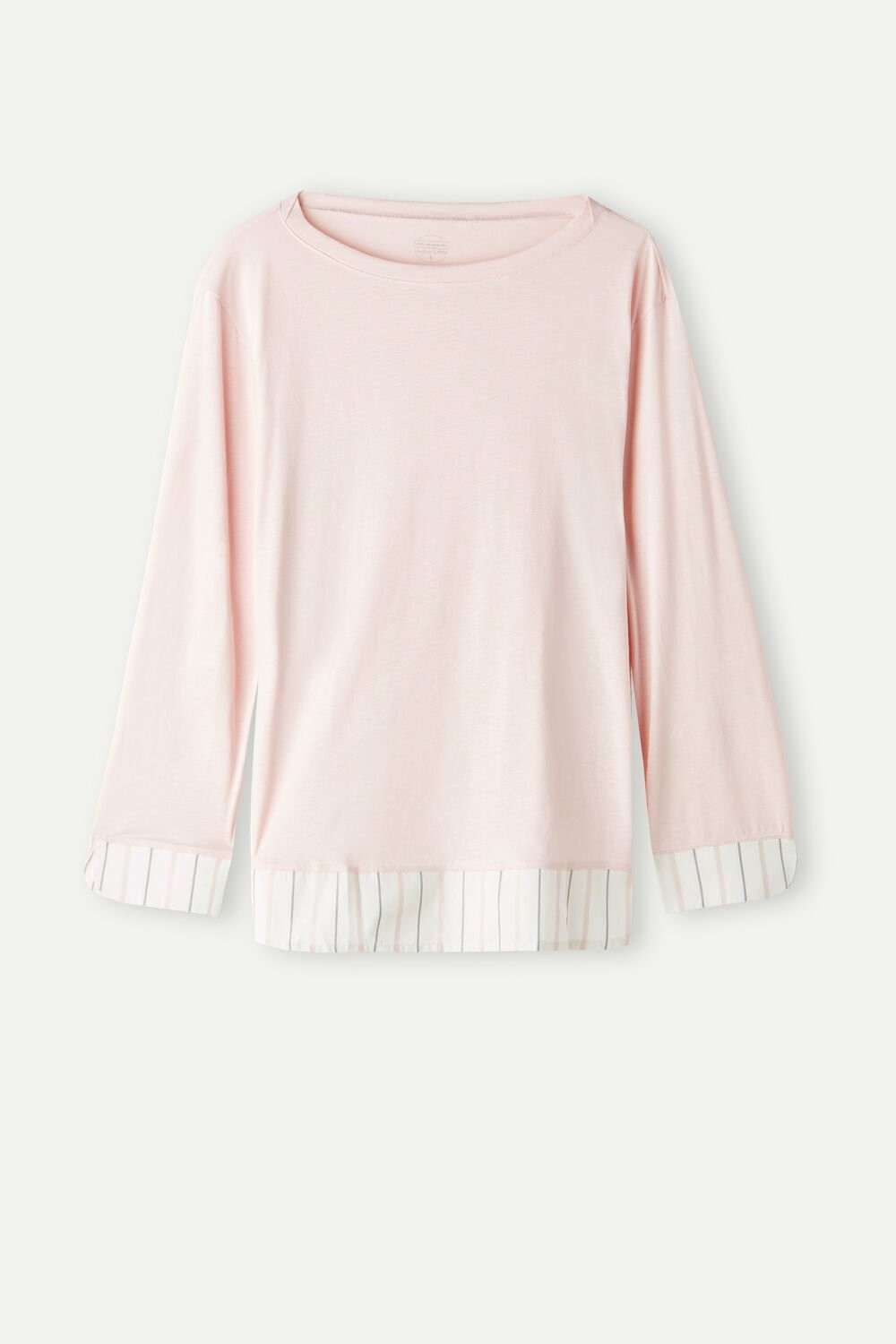 Pale Pink - 234j - Spring Pink Intimissimi Soft Spring Long Sleeve Cotton Top | WMJHF5172