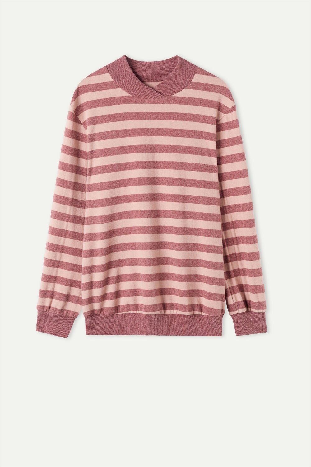 Pink - 158j - Pink / Dark Pink Stripe Intimissimi Winter Candies Striped Long Sleeve Top | XYFZB9678