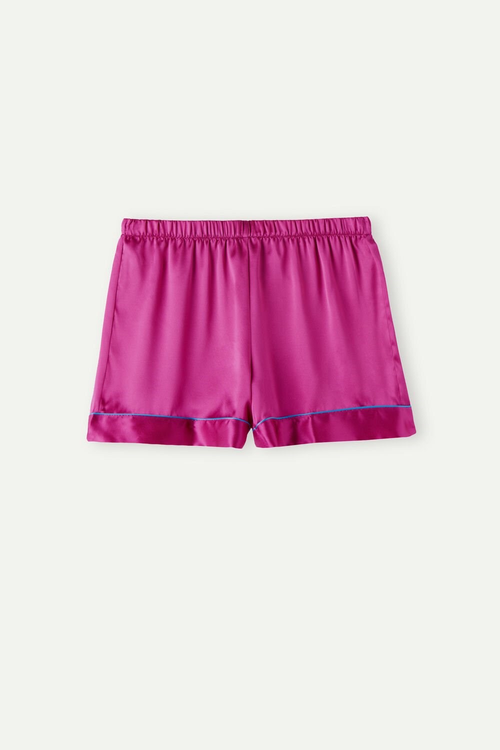 Pink - 206j - Valentine Pink Intimissimi Silk Shorts with Contrast Trim | BXLIE2789