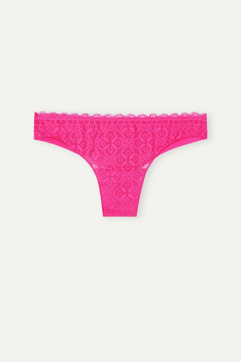 Pink - 206j - Valentine Pink Intimissimi Lace and Microfiber Brazilian | VGJSY1230