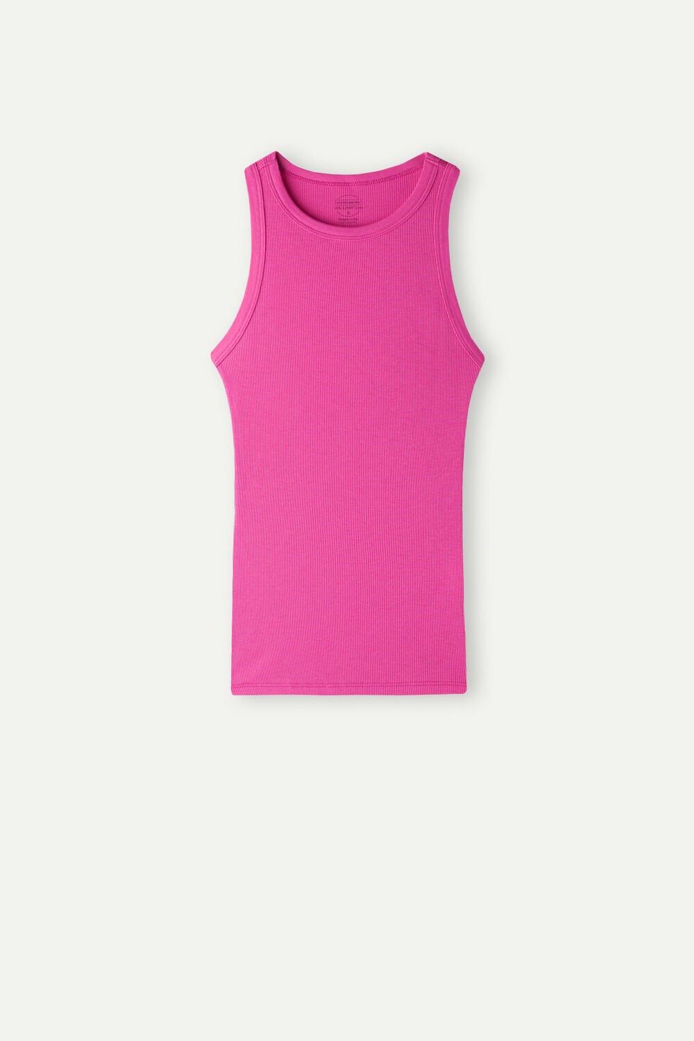 Pink - 206j - Valentine Pink Intimissimi Ribbed Tank Top in Supima® Cotton | XACLR4805