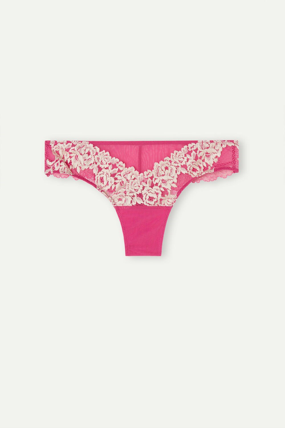 Pink - 213j - Valentine Pink / Ivory Intimissimi Pretty Flowers Brazilian | LAYDQ2381