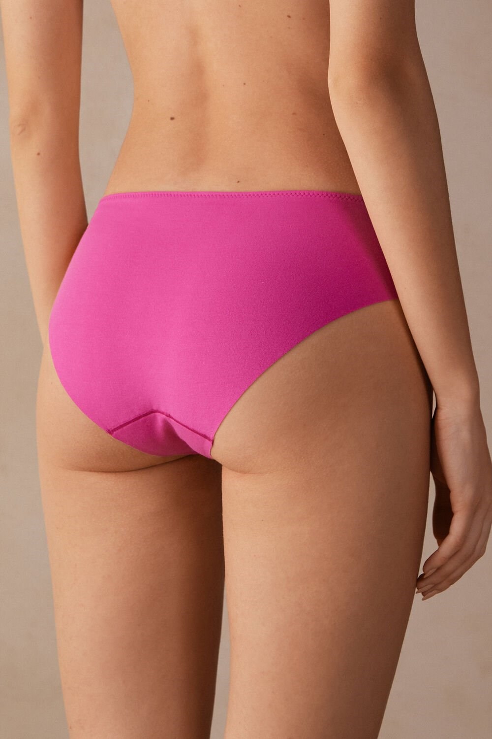 Pink - 213j - Valentine Pink / Ivory Intimissimi Pretty Flowers Seamless Cotton Panties | UTQGA3971