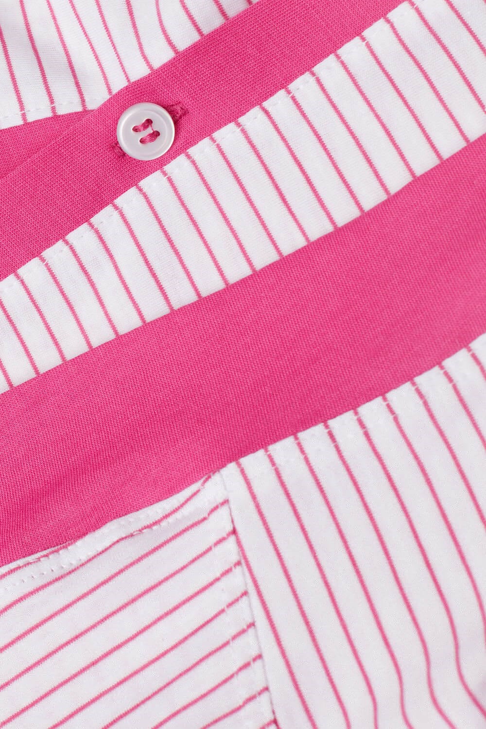 Pink - 247j - Valentine Pink Stripe Intimissimi Strawberry Milkshake Short Sleeve Top in Supima® Ultrafresh Cotton | DZVQB4936