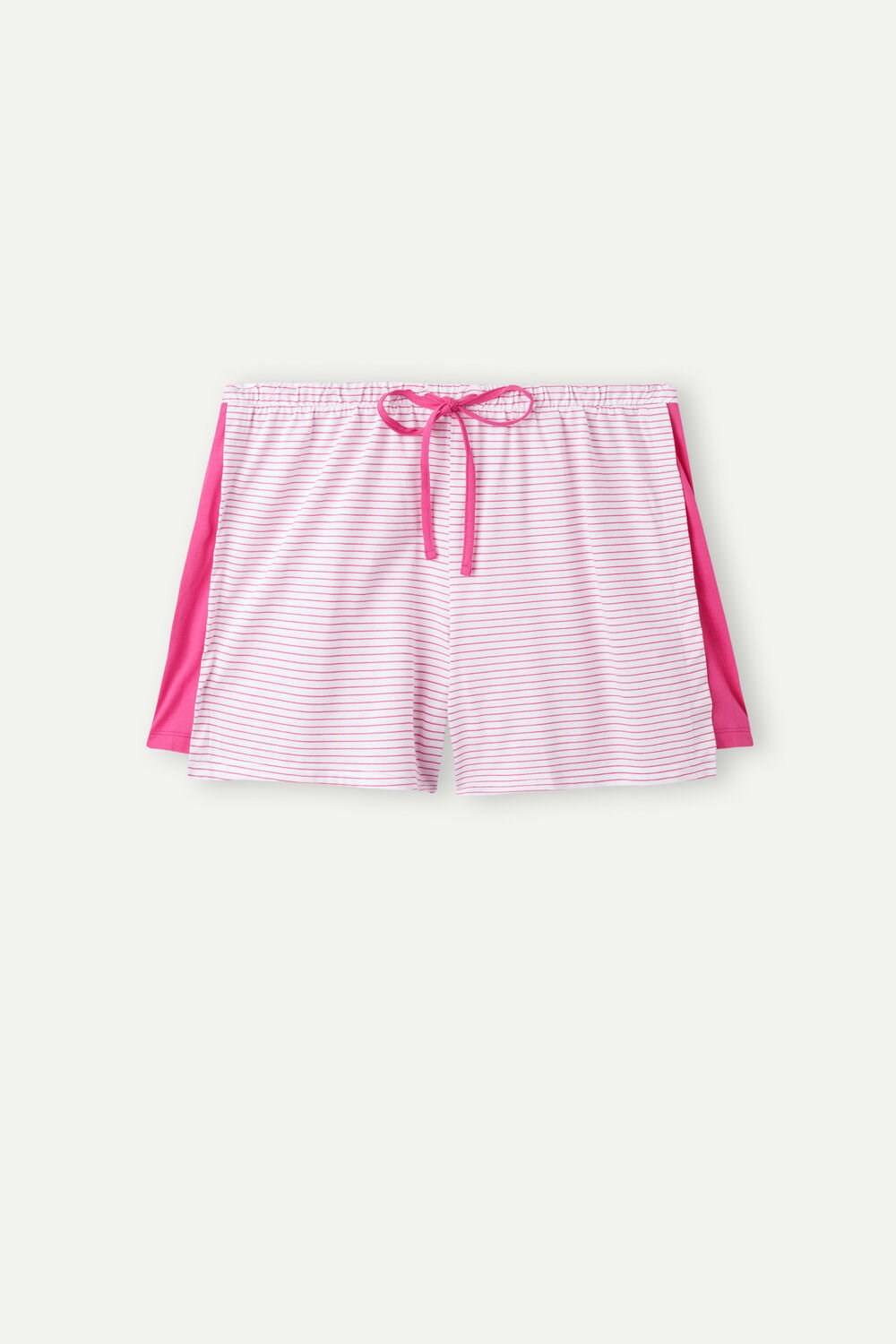 Pink - 247j - Valentine Pink Stripe Intimissimi Strawberry Milkshake Shorts in Supima® Cotton | EPQJN9465