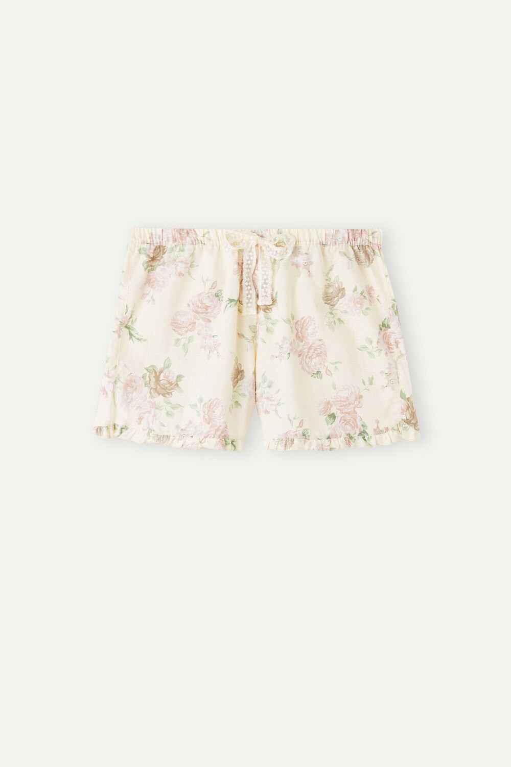 Print - 205j - Scent Of Roses Print Intimissimi Scent of Roses Cotton Cloth Shorts | XOATY1356