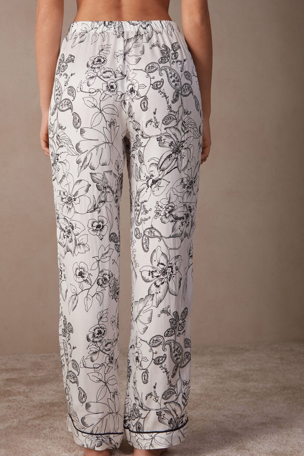 Print - 223j - Pure Joy Print Intimissimi Pure Joy Full Length Satin Pants | GADFB0214