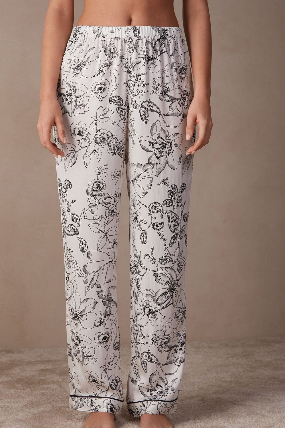 Print - 223j - Pure Joy Print Intimissimi Pure Joy Full Length Satin Pants | GADFB0214