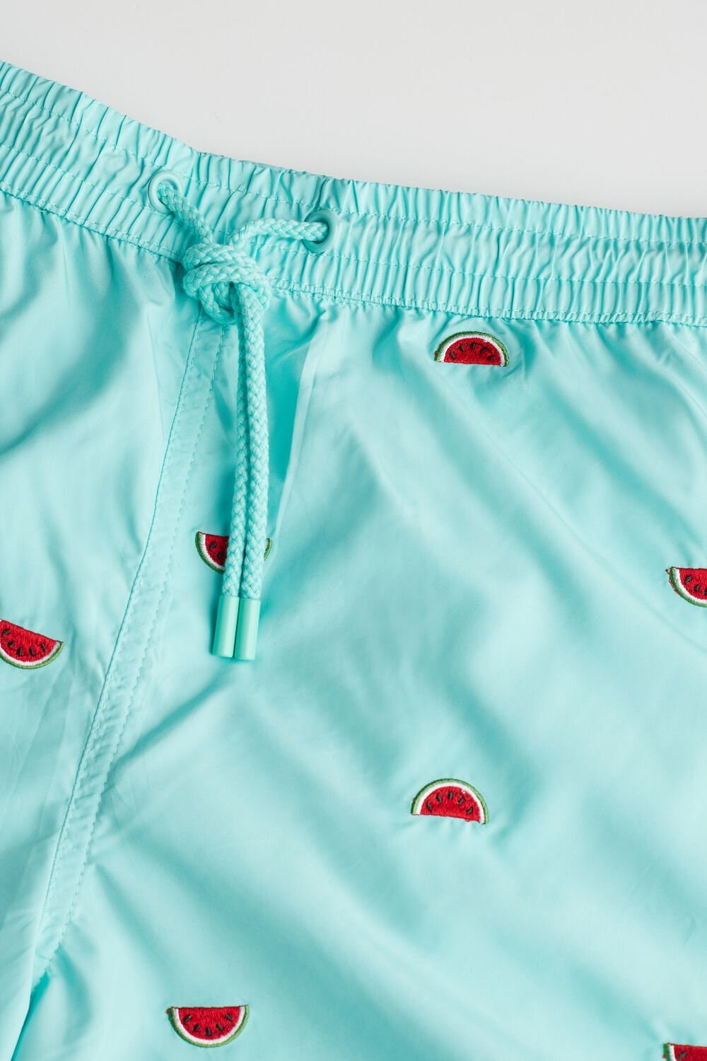 Print - 255j - Aqua Green Watermelon Embroidery Intimissimi Embroidered Watermelon Swim Trunks | DLTBZ9405