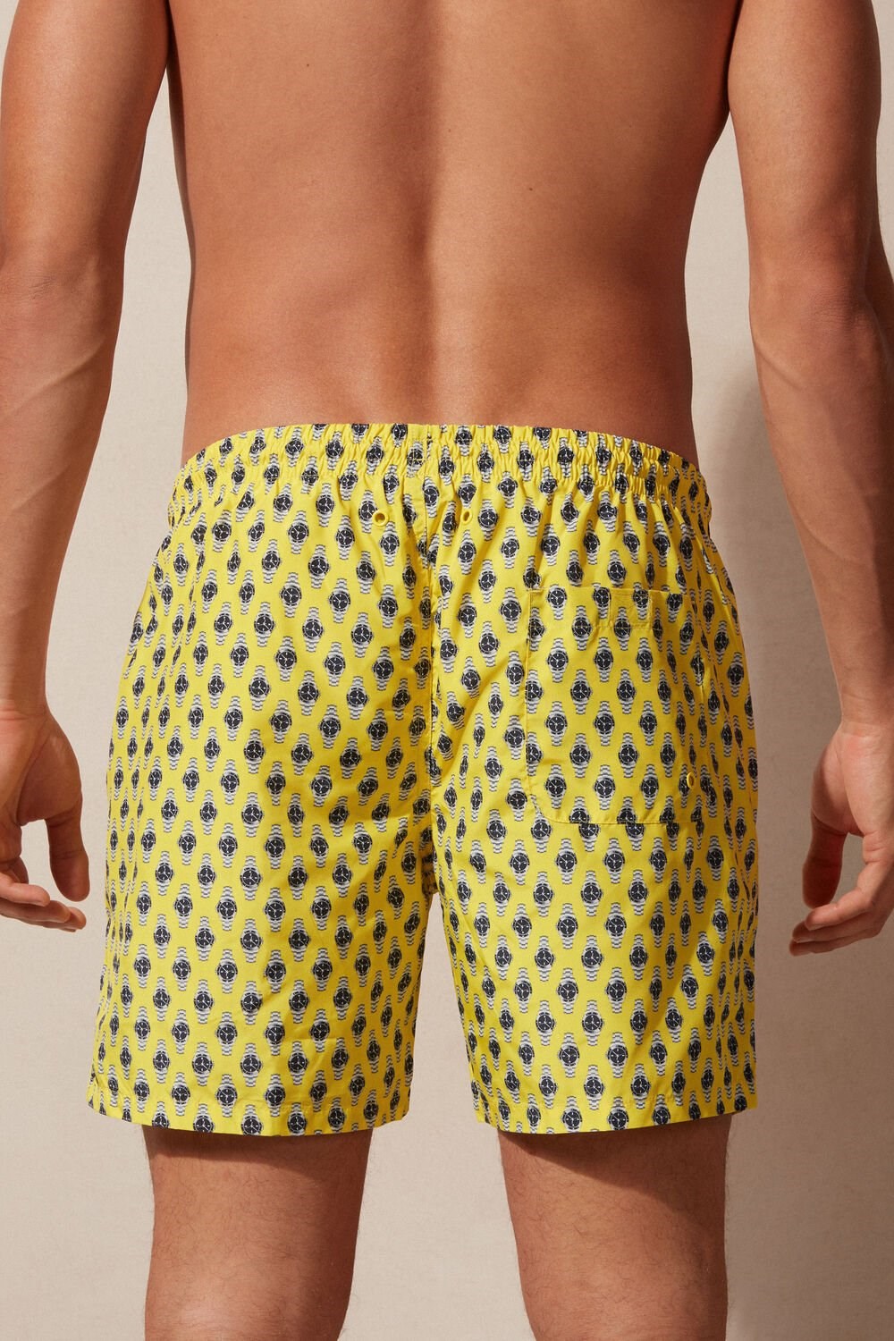 Print - 267j - Yellow Watch Microprint Intimissimi Micro Watch Print Swim Trunks | ONZXV6287