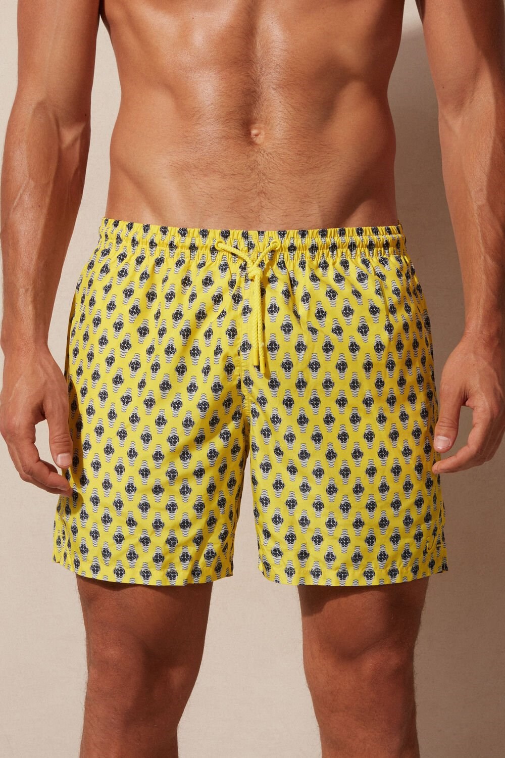 Print - 267j - Yellow Watch Microprint Intimissimi Micro Watch Print Swim Trunks | ONZXV6287