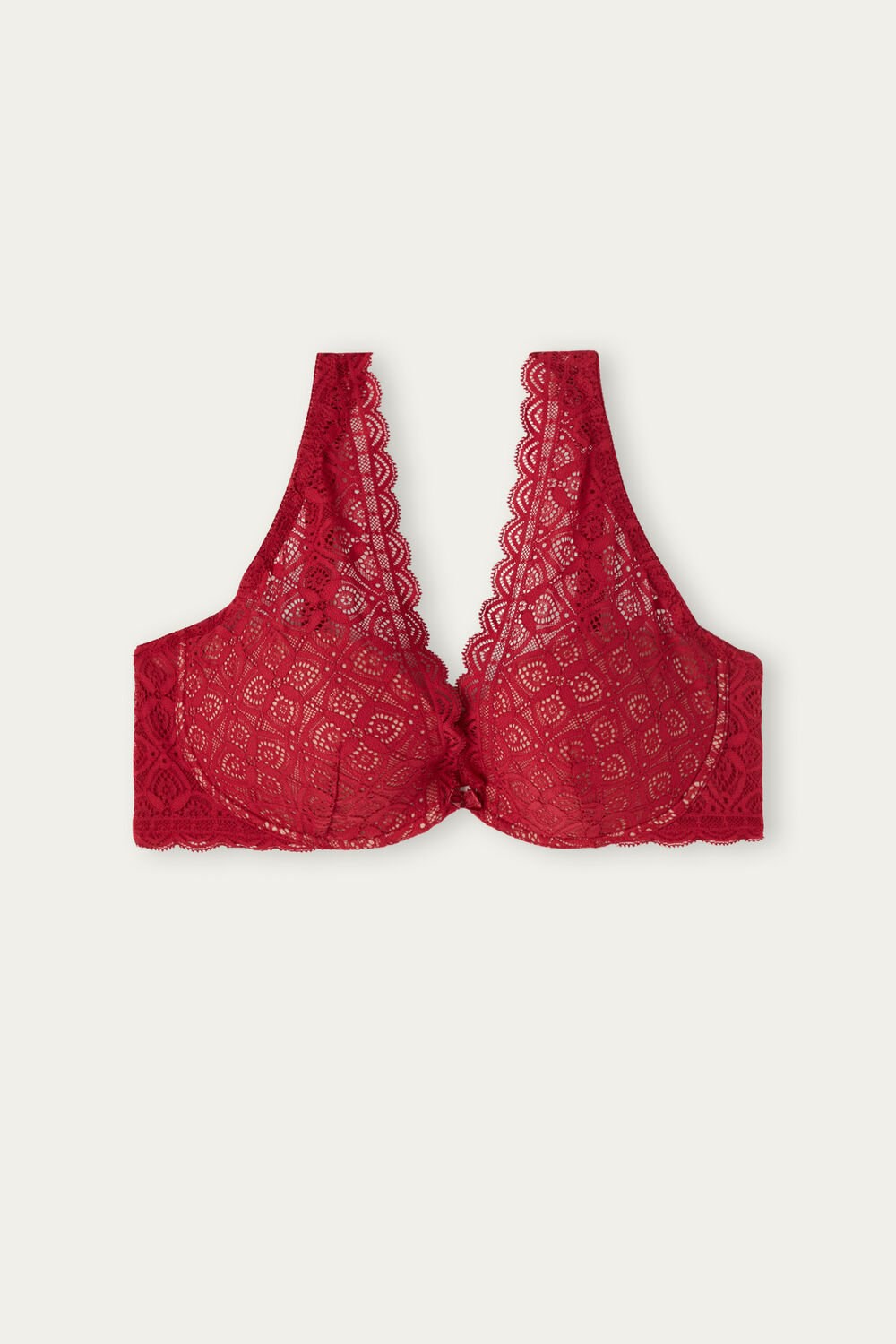 Red - 1473 - Red Intimissimi Elena Balconette Bra in Lace | ESPUY3176