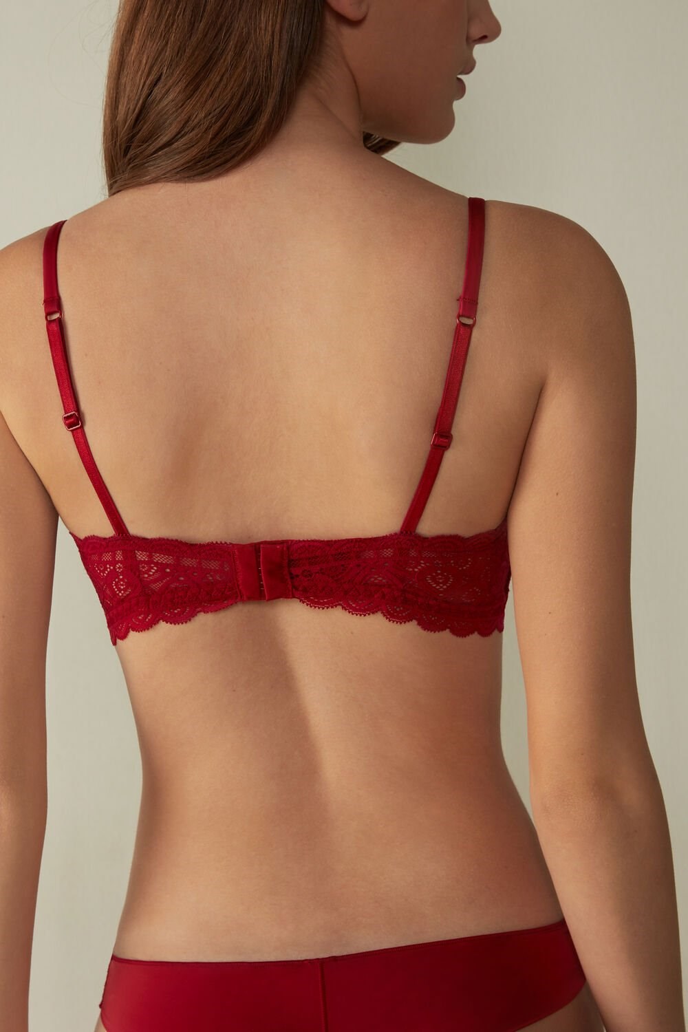 Red - 1473 - Red Intimissimi Tiziana Triangle Bra in Lace | JSRCQ6429