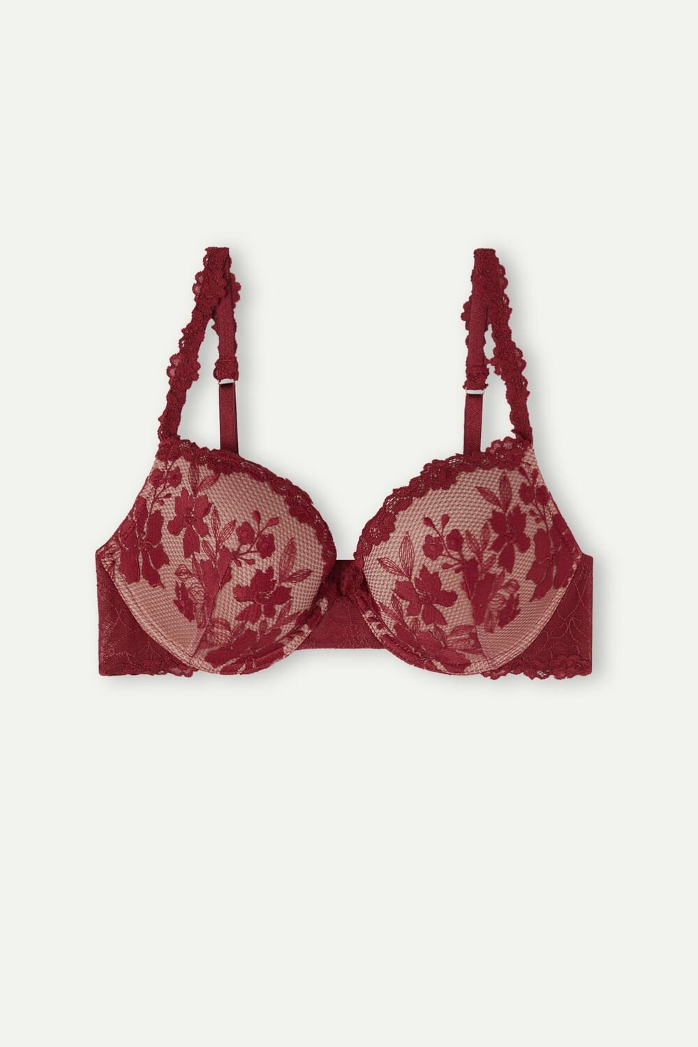 Red - 993i - Ribbon Red Intimissimi In Full Bloom Elettra Super Push-up Bra | DORUV6730