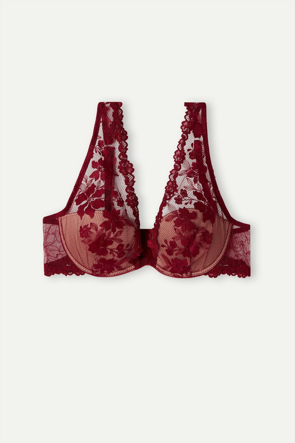 Red - 993i - Ribbon Red Intimissimi In Full Bloom Elena Balconette Bra | EUWHM9438