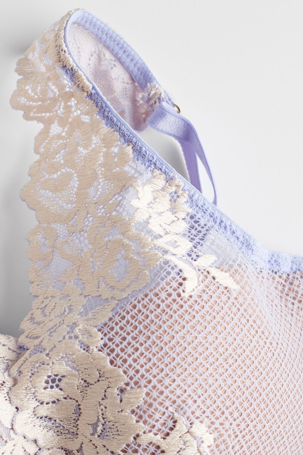 Violet - 214j - Sweet Lavender / Ivory Intimissimi Pretty Flowers Elena Balconette Bra | GYEIO2957