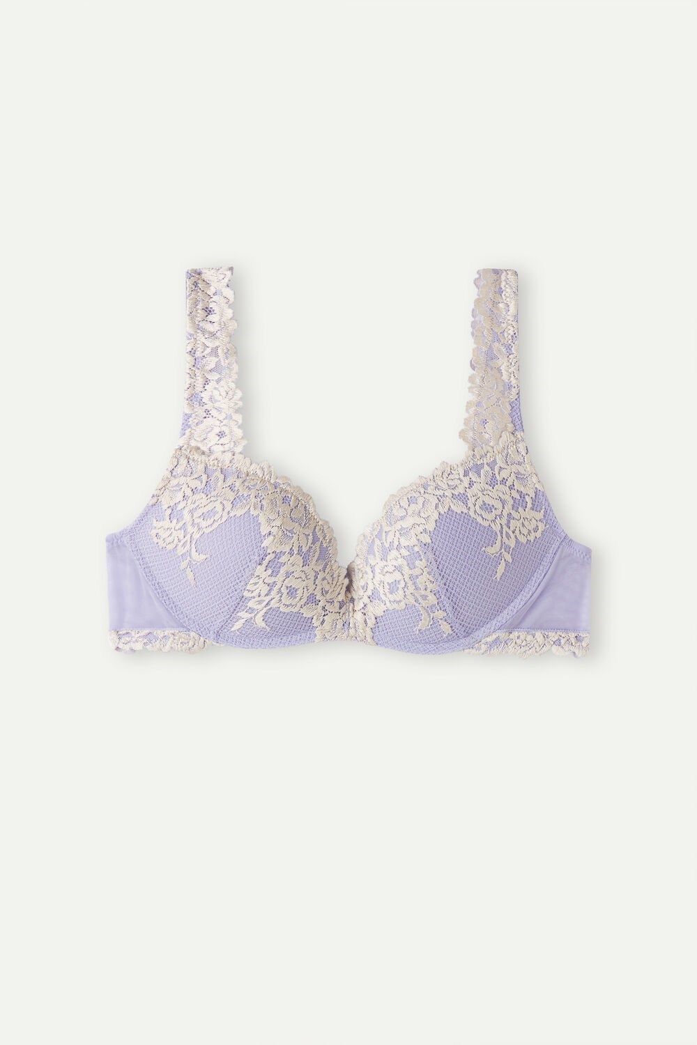 Violet - 214j - Sweet Lavender / Ivory Intimissimi Pretty Flowers Gioia Super Push-up Bra | QNEXM0951