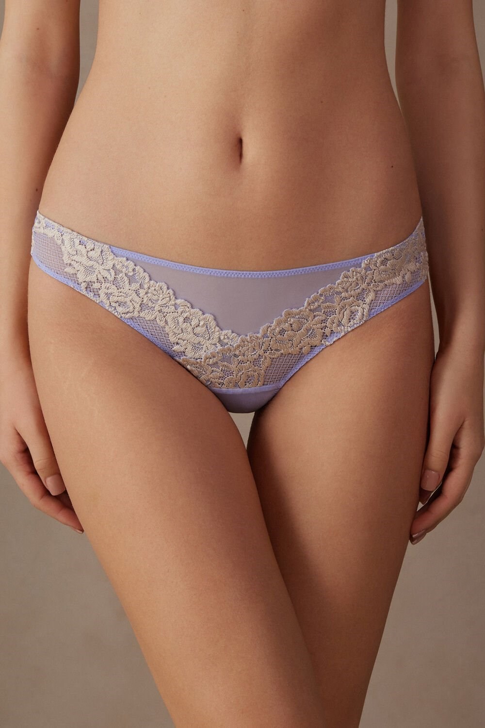 Violet - 214j - Sweet Lavender / Ivory Intimissimi Pretty Flowers Brazilian | SCTNV7628