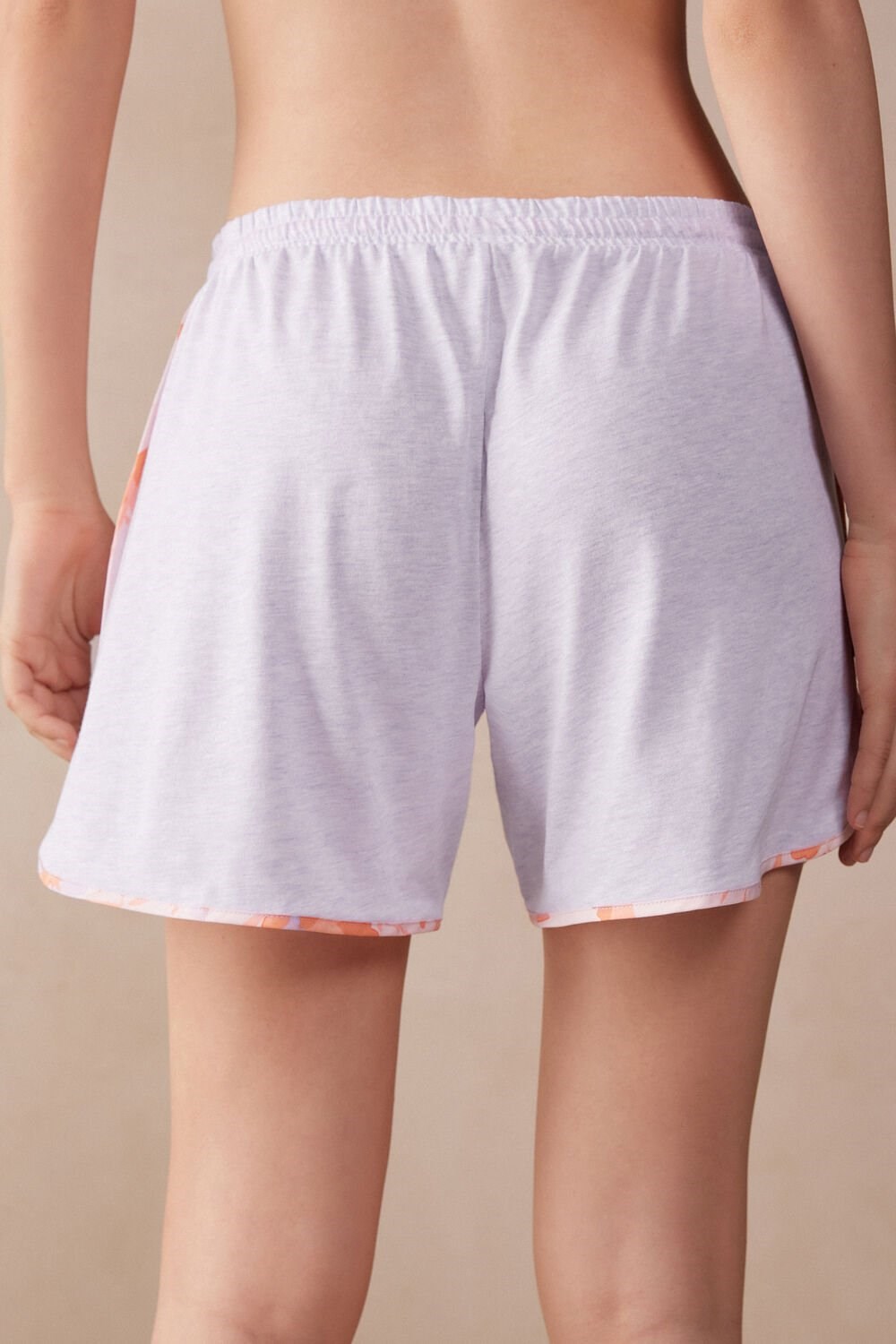 Violet - 3059 - Bianco Intimissimi Iris and Apricot Supima® Ultrafresh Cotton Shorts | EAQLR2954