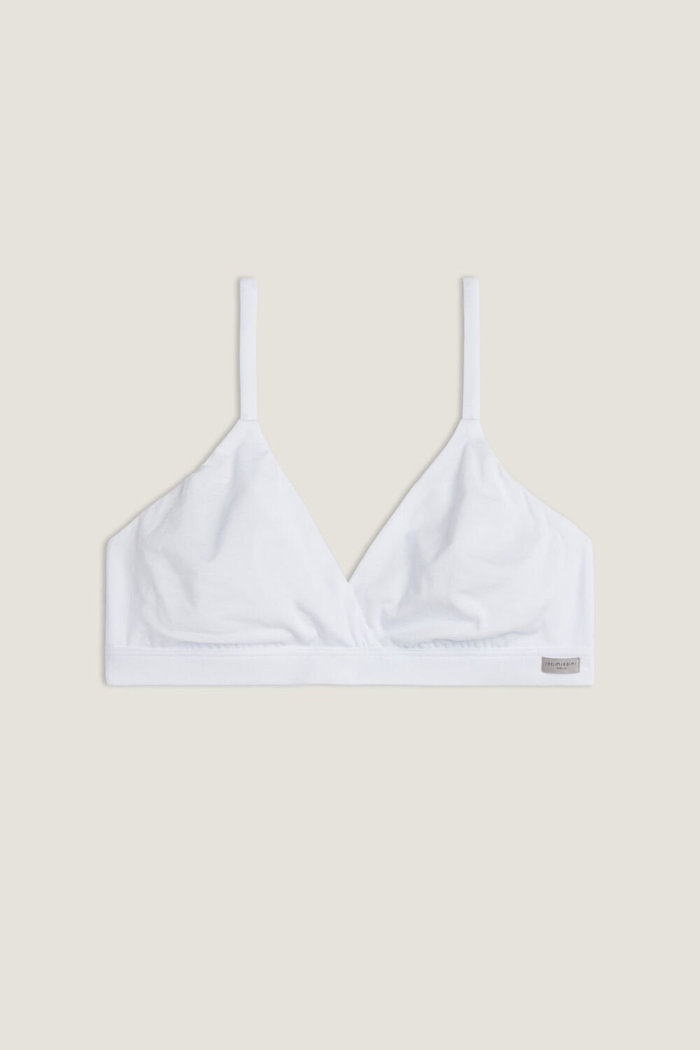 White - 001 - White Intimissimi Emma Triangle Bra in Natural Cotton | YVEFK3759