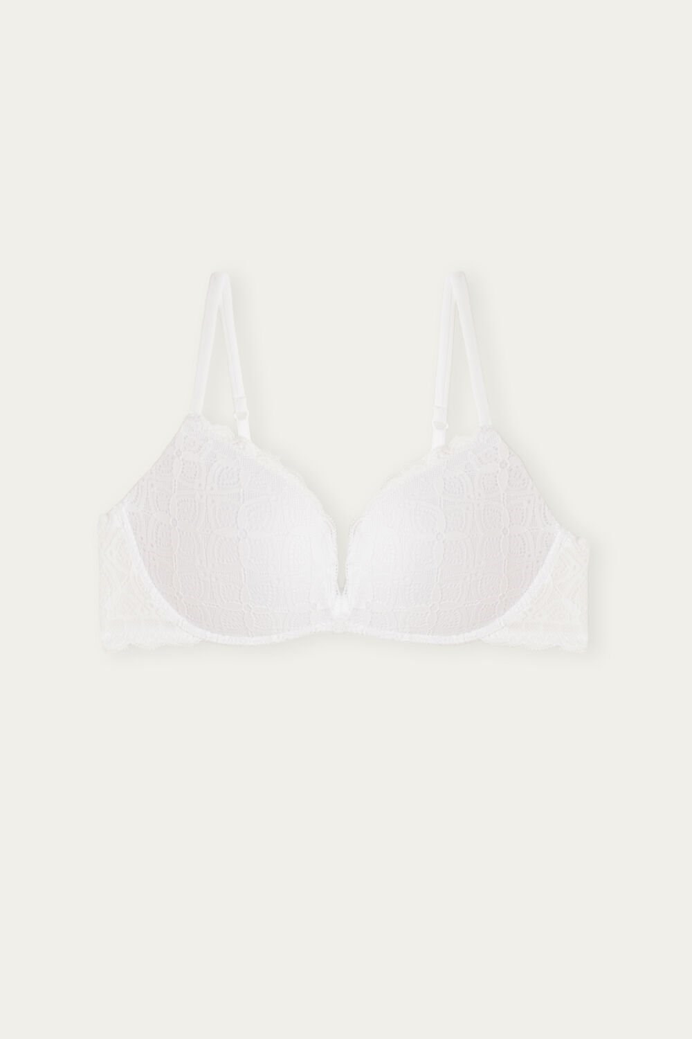 White - 001 - White Intimissimi Gioia Super Push-Up Bra in Lace | VKDUE5817