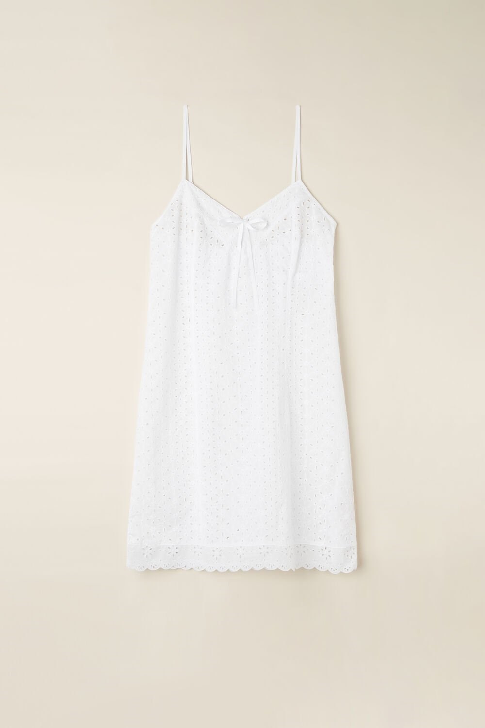 White - 001 - White Intimissimi Hello Sunshine Sangallo Lace Chemise | YOMTP7314