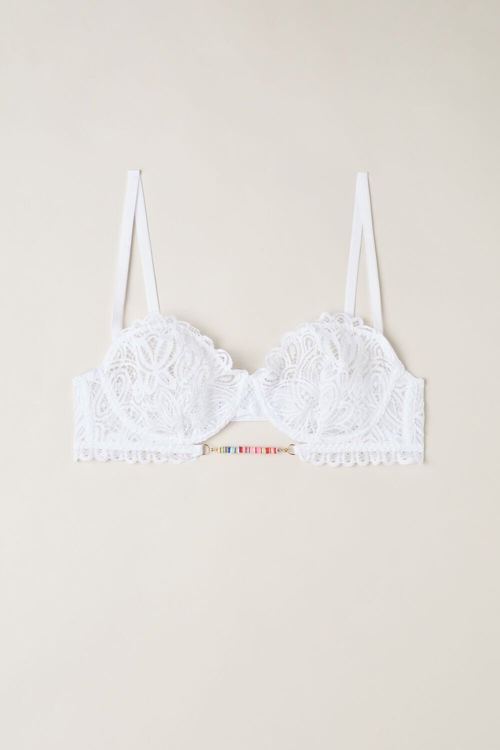 White - 001 - White Intimissimi Hot Summer Days Balconette Bra | UFHPY5743