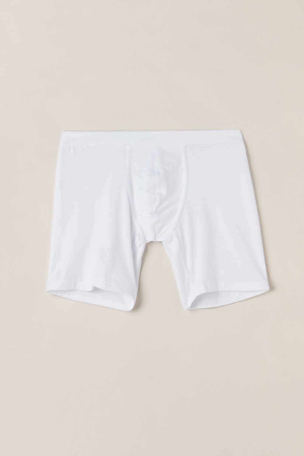 White - 001 - White Intimissimi Long Boxers in Stretch Supima® Cotton | FJHRZ2694