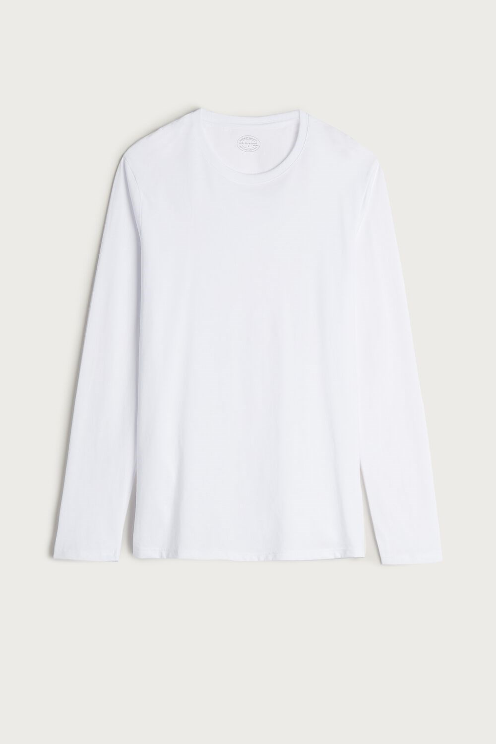 White - 001 - White Intimissimi Long-Sleeve Supima® Cotton Top | MGHLT1628