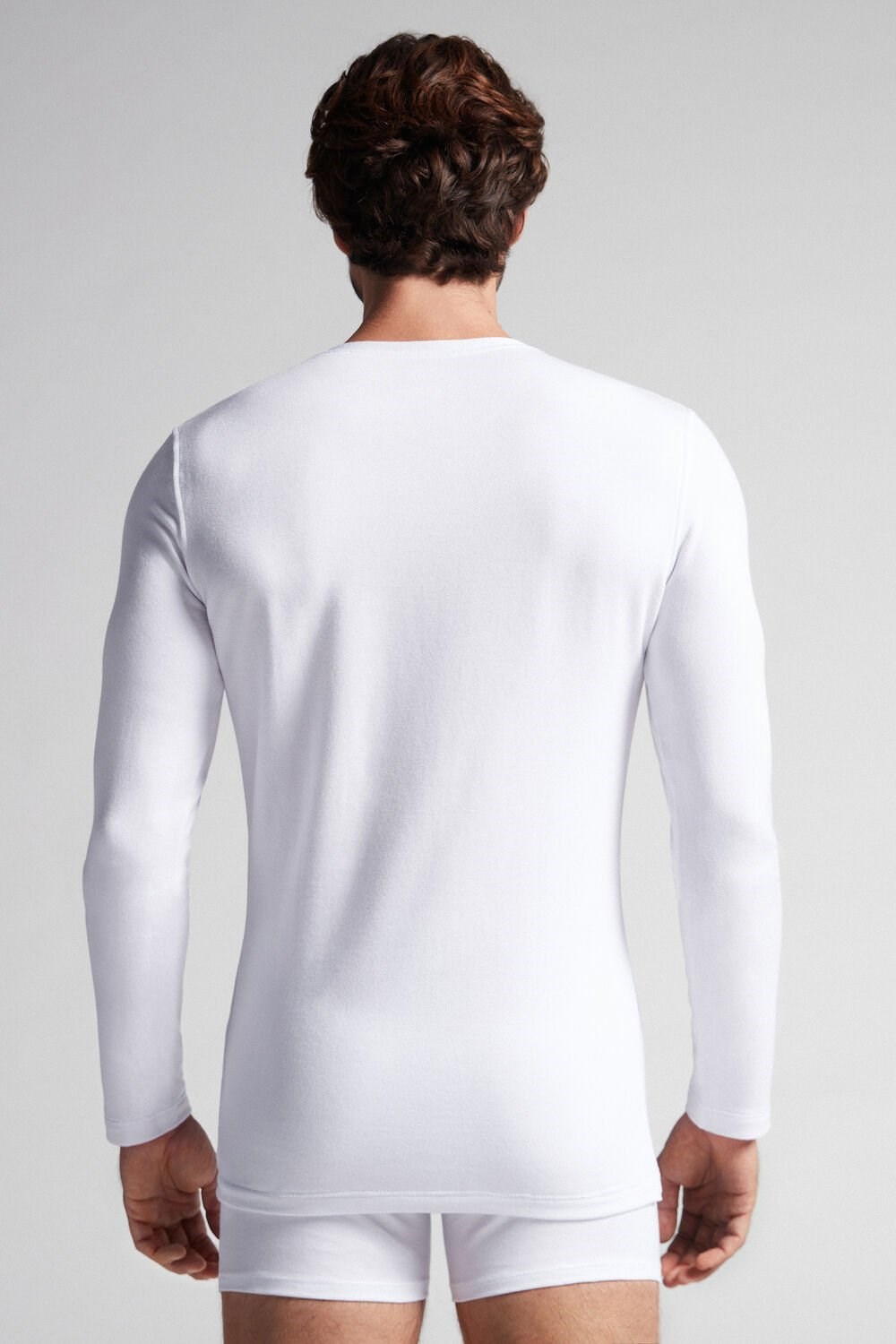 White - 001 - White Intimissimi Long-Sleeve Modal-Cashmere Top | VTAXN4132