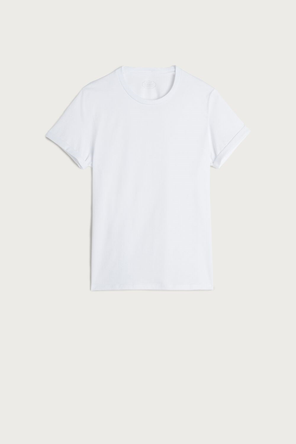 White - 001 - White Intimissimi Short-Sleeved Supima® Cotton Top | XCFEQ1453