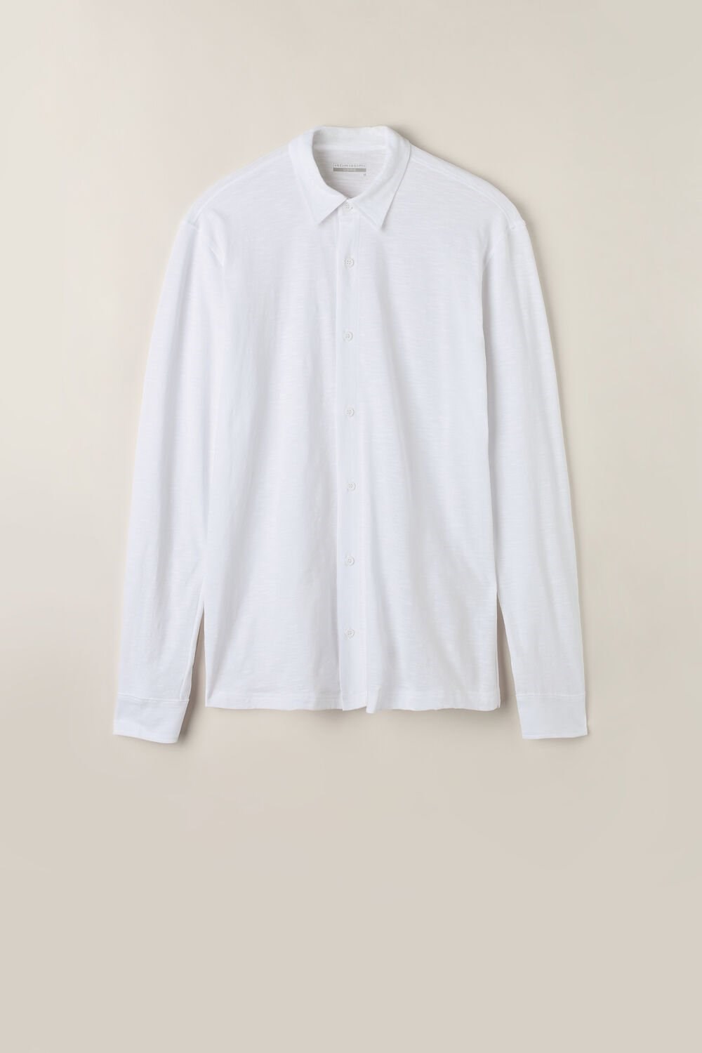 White - 001 - White Intimissimi Slub Cotton Long Sleeve Shirt | EMYBL7643