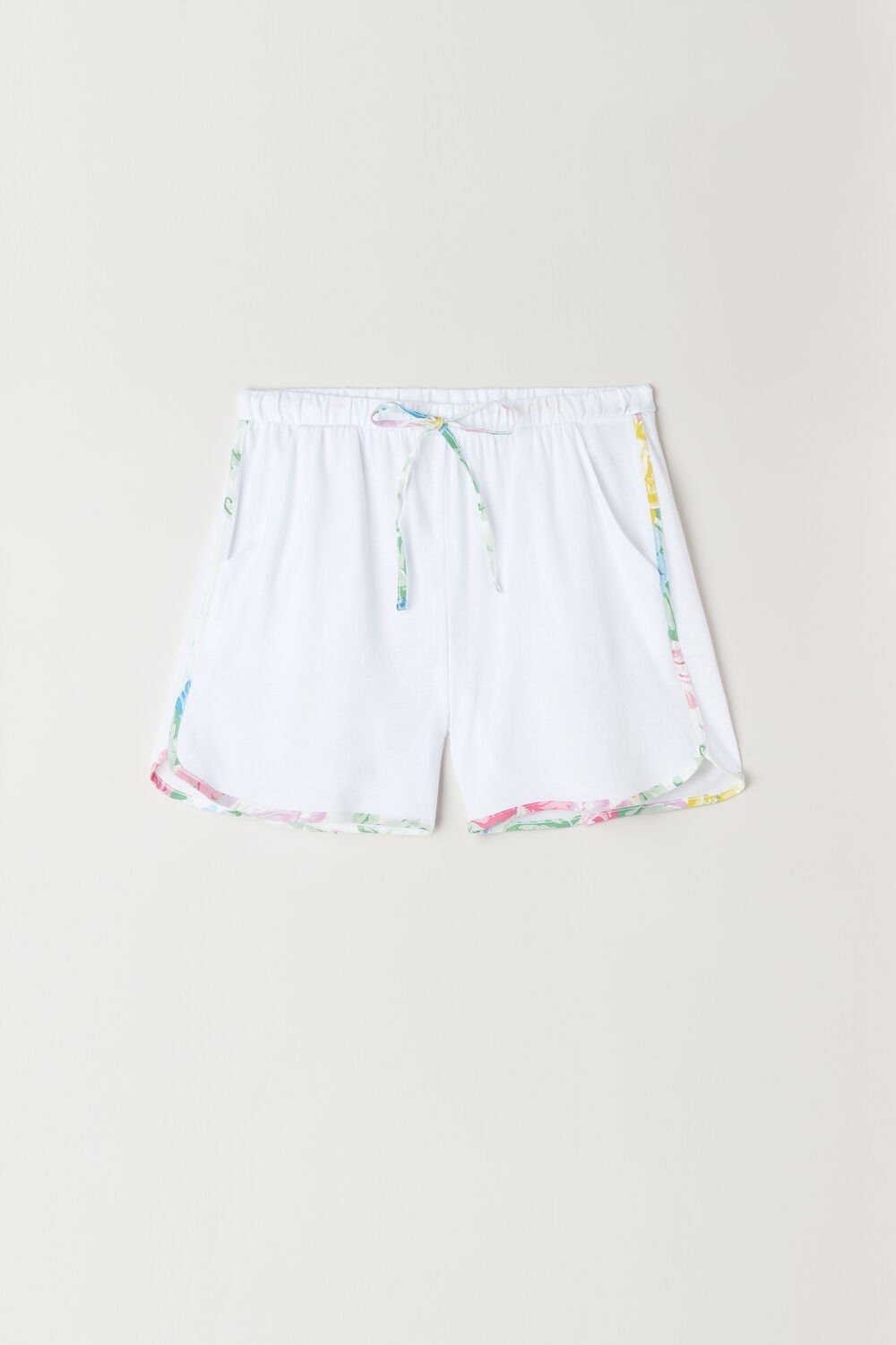 White - 001 - White Intimissimi Summer Garden Shorts in Supima® Ultrafresh Cotton | DVKGJ2683