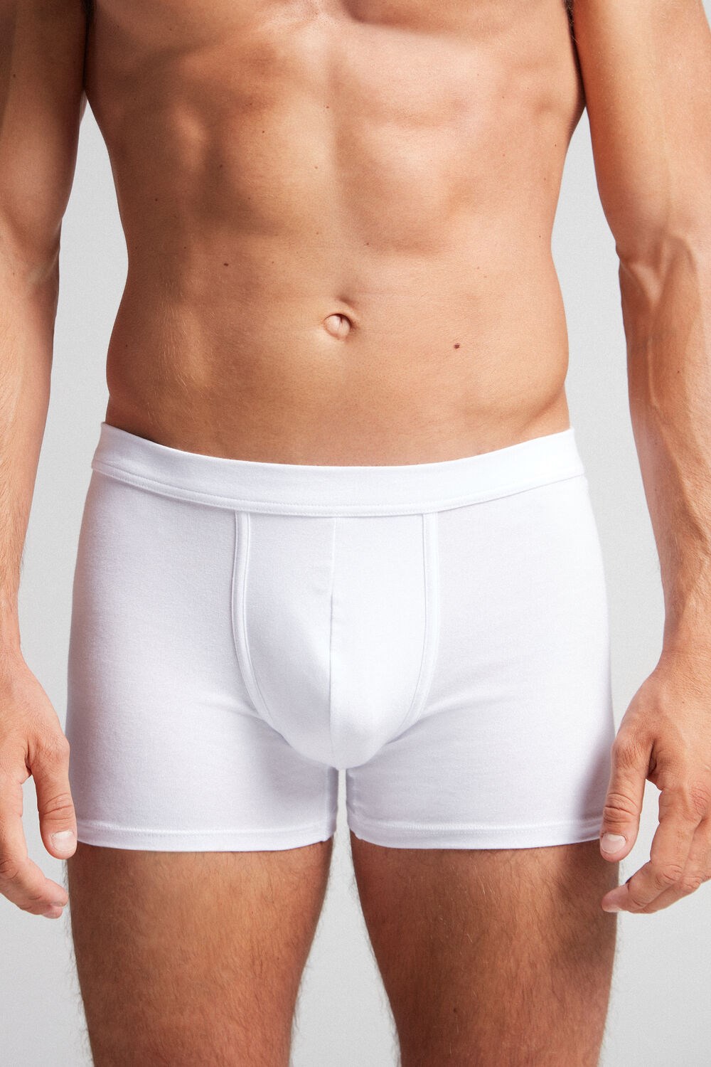 White - 001 - White Intimissimi Supima® Cotton Loose Fit Boxers | JNAQI3580