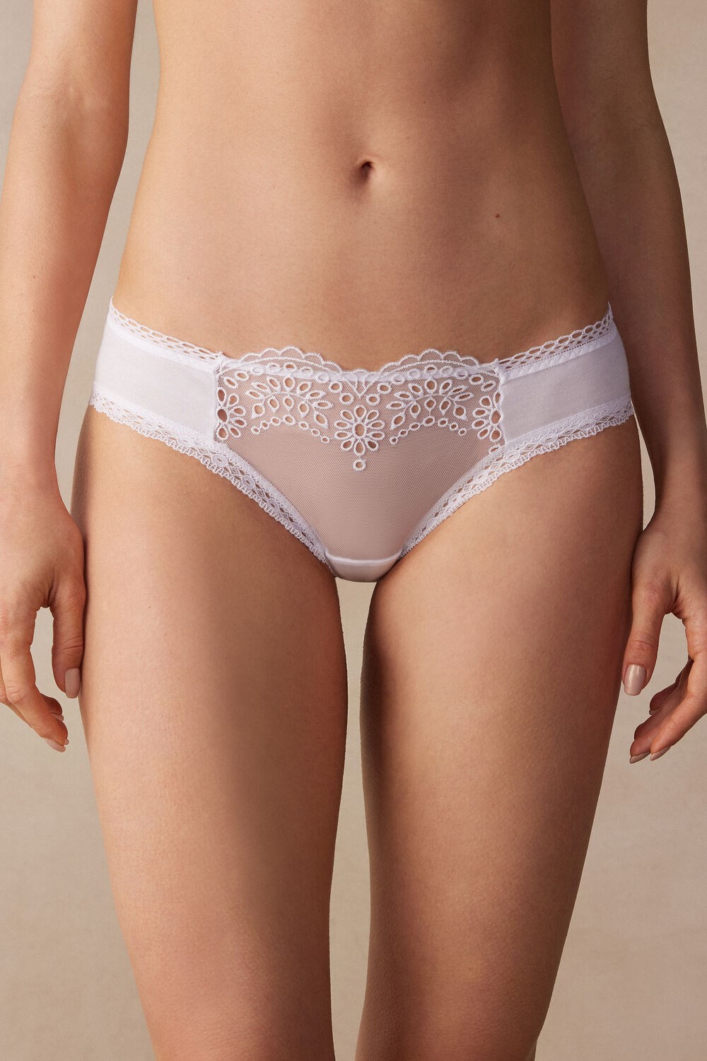 White - 001 - White Intimissimi Timeless Simplicity Cotton Panties | OTKGP0314