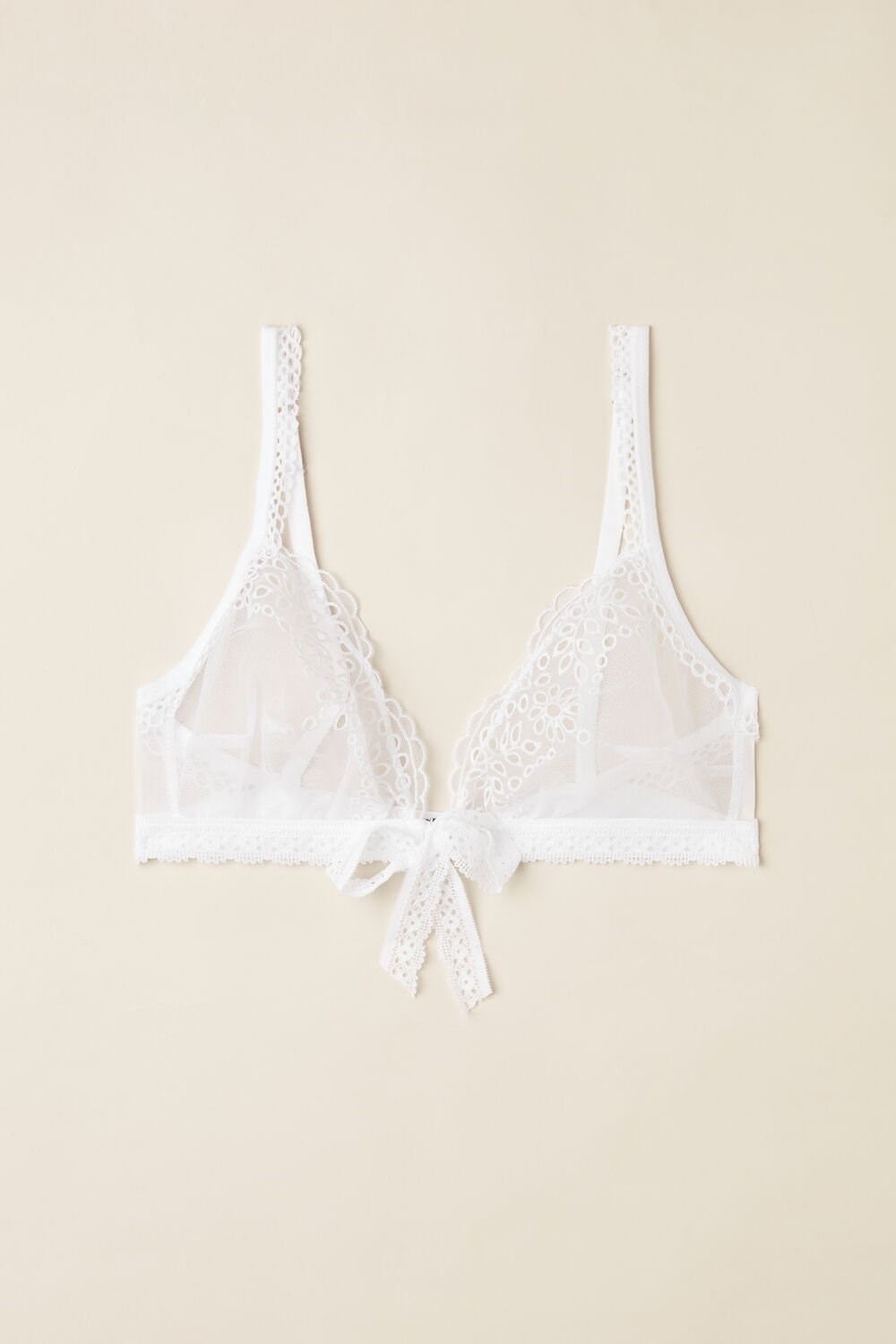 White - 001 - White Intimissimi Timeless Simplicity Triangle Bra | OYGHB0463