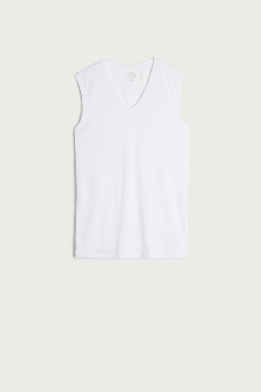 White - 001 - White Intimissimi Wide-Strap Supima Cotton Tank Top | SCMBP6204