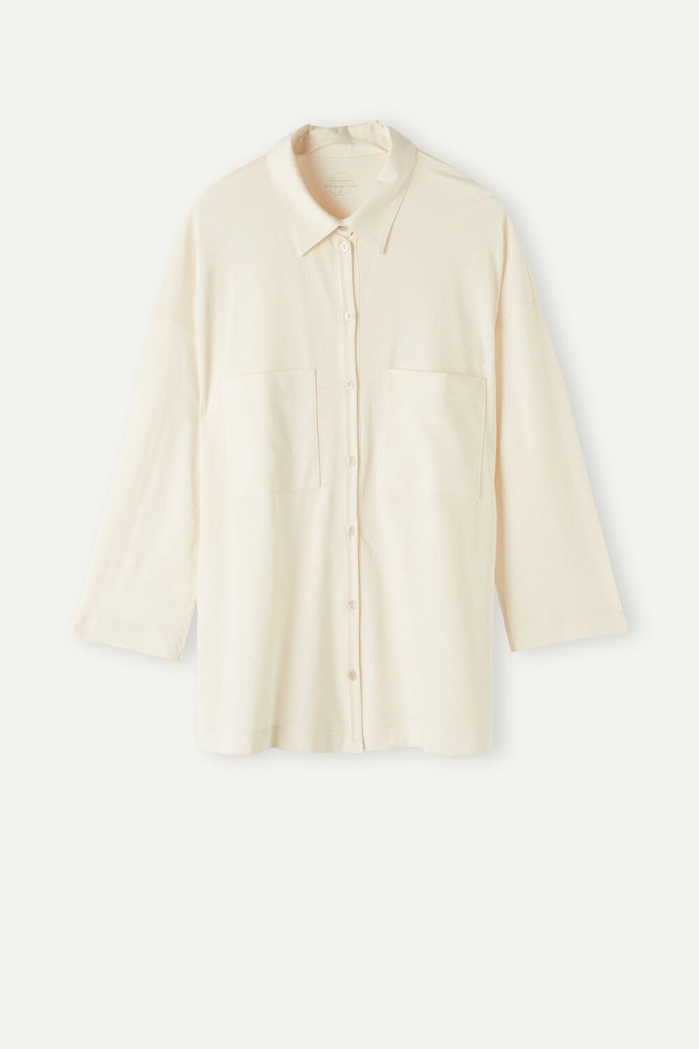 White - 005j - Light Beige Intimissimi Urban Nomad Cotton Shirt | YTGHN7509