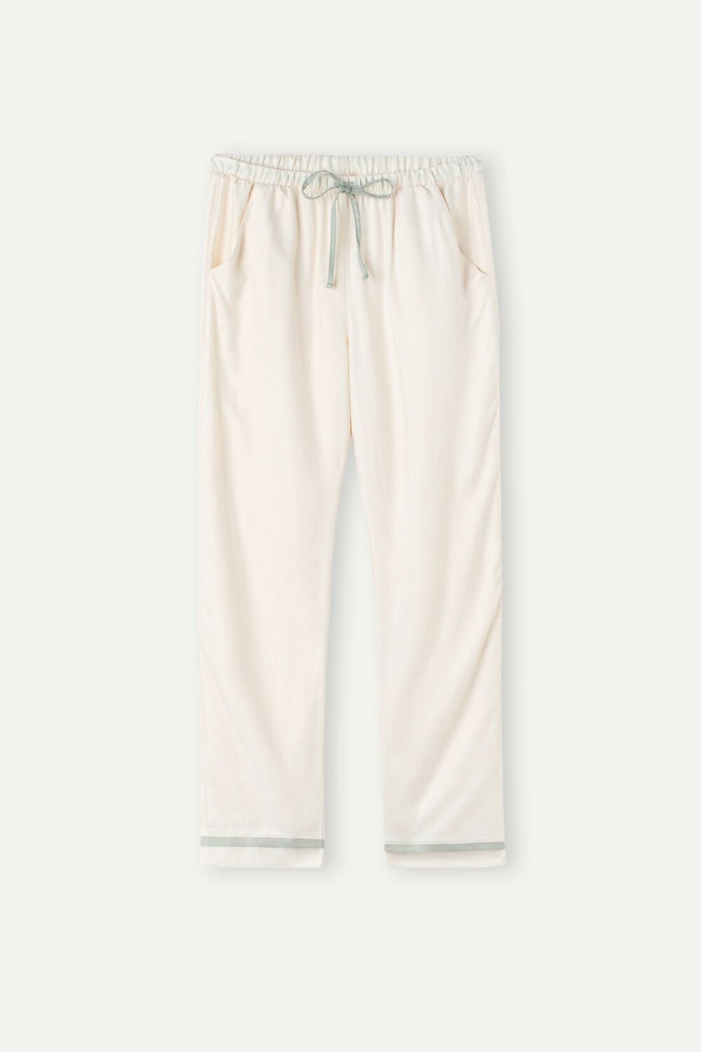 White - 230j - Heather Vanilla Ivory Intimissimi Lost in Fields Full Length Pants in Plain-weave Modal | JFZYE1347