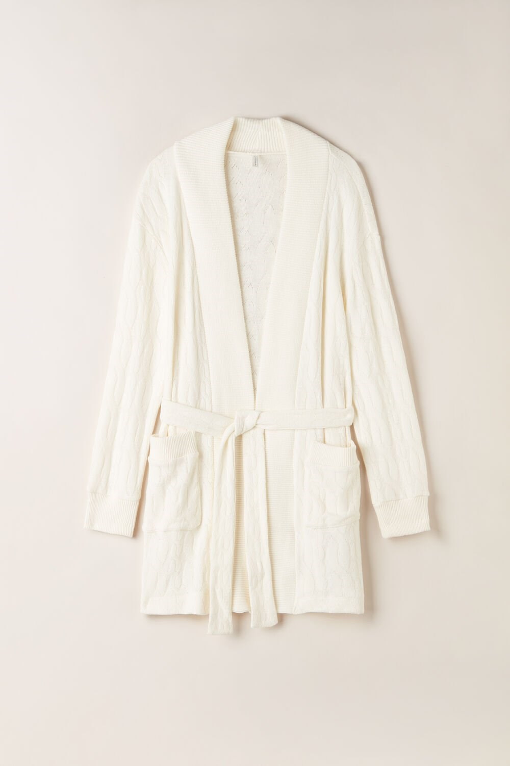 White - 232j - Talc White Intimissimi Lost in Fields Braided Robe | HNGSY1649