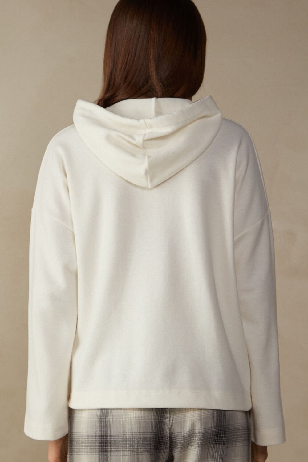 White - 2986 - Cream Intimissimi Warm Cuddles Hooded Top | FKYJR6192