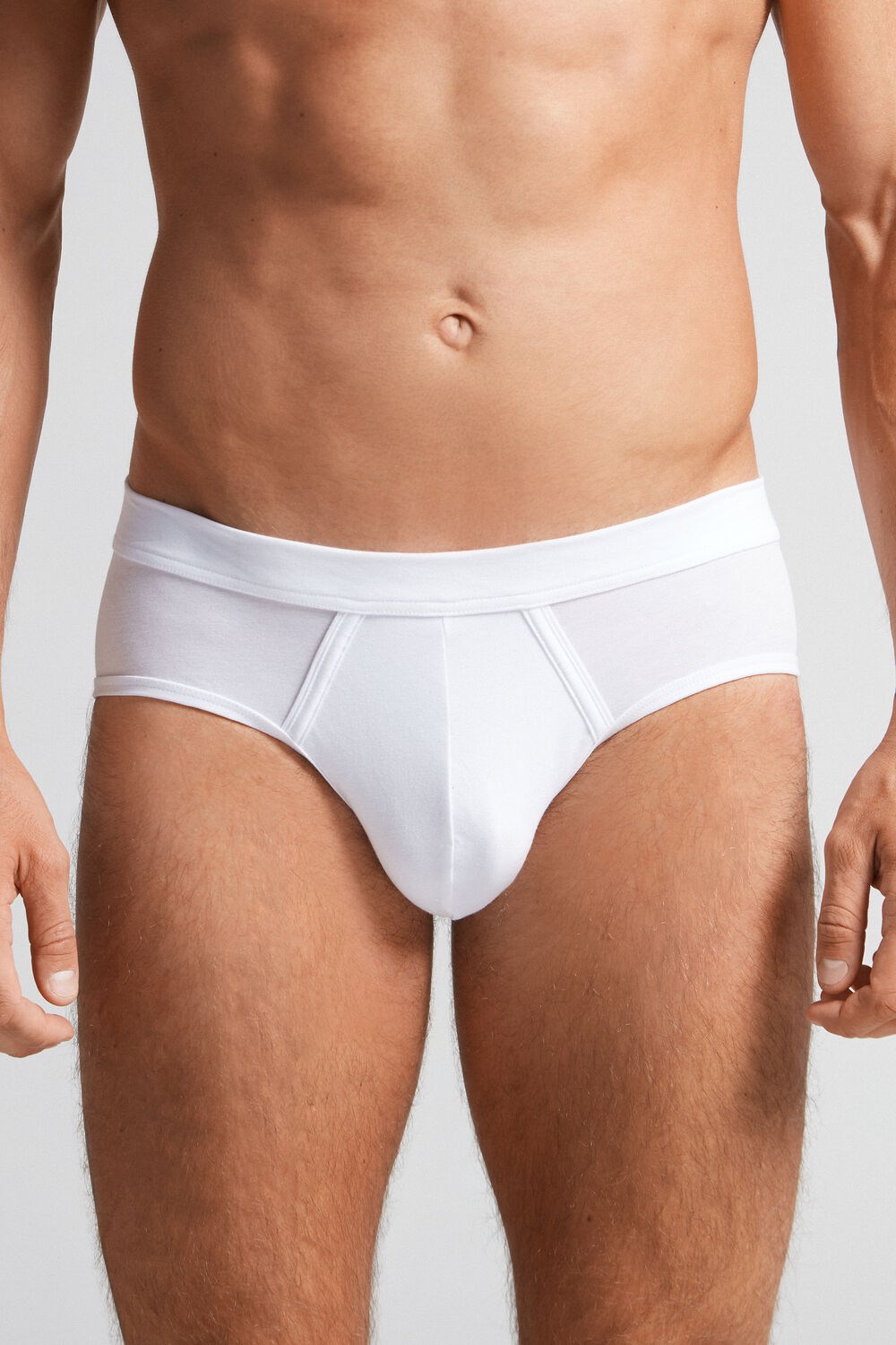 White - 6986 - White / Blue Intimissimi Natural Fresh Supima® Cotton Briefs | CFDTP7523