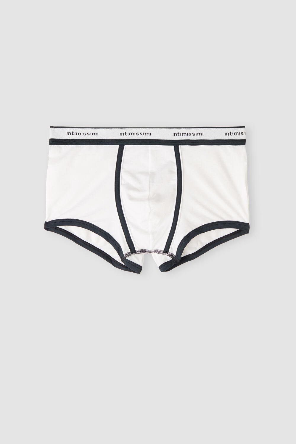 White - 6986 - White / Blue Intimissimi Natural Fresh Supima® Cotton Boxers with Logo | LOMDC1650