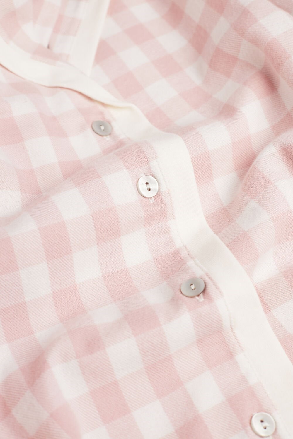 White - 895i - Pink Check / Talc Intimissimi Gingham Lover Shirt in Brushed Cloth | TMSCL9763