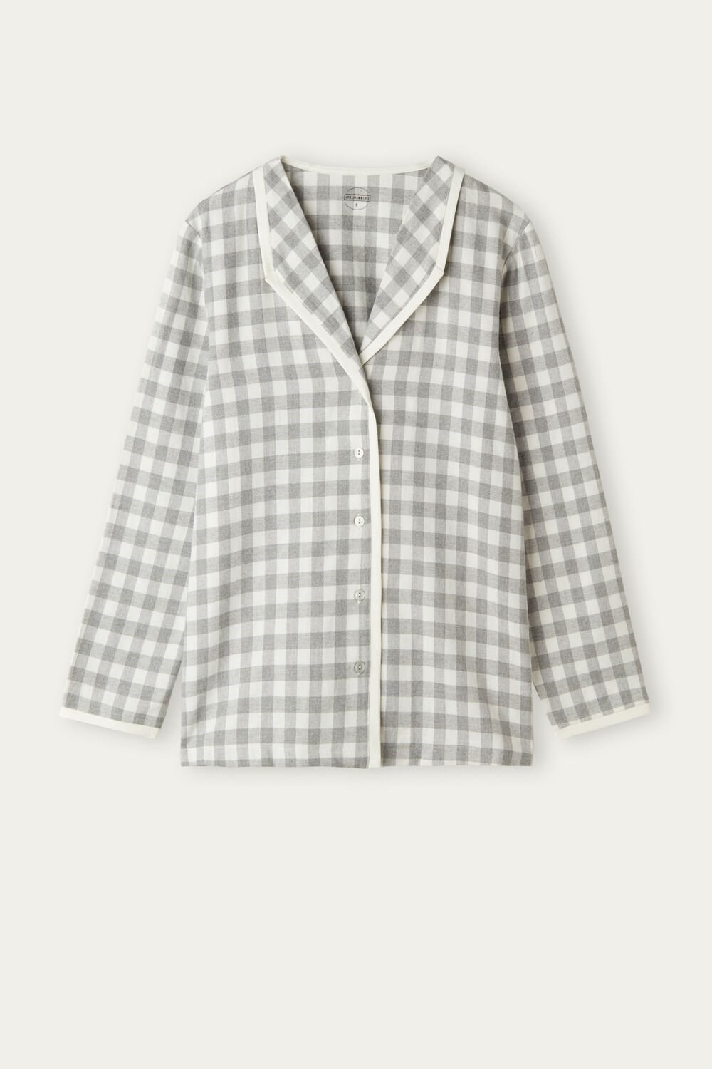 White - 896i - Heathered Grey Square / Talc Intimissimi Gingham Lover Shirt in Brushed Cloth | HPQUV2840