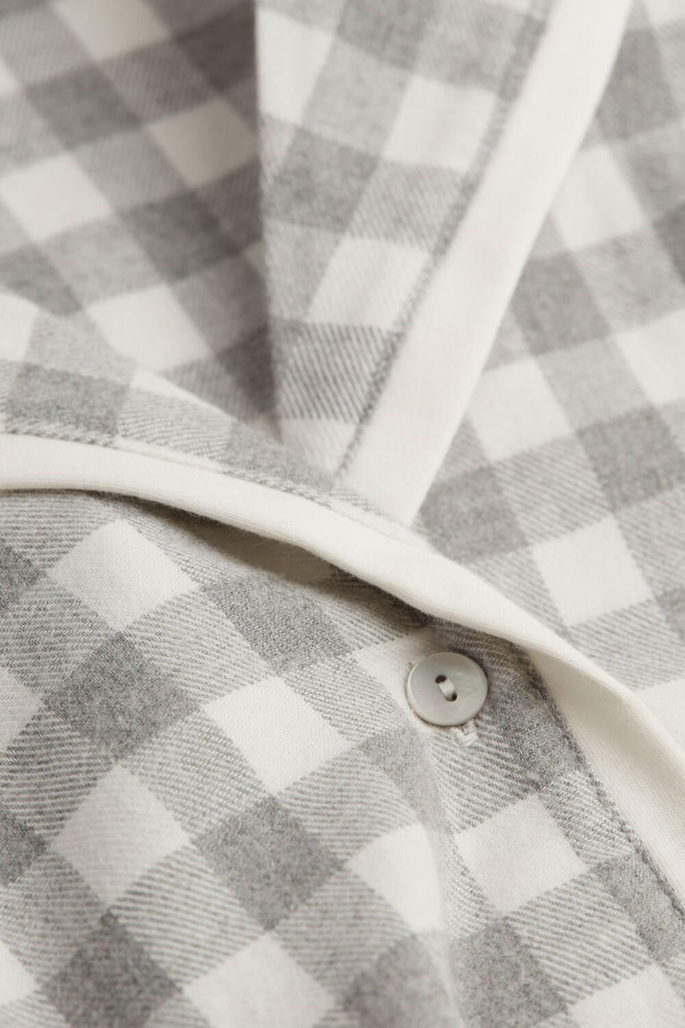 White - 896i - Heathered Grey Square / Talc Intimissimi Gingham Lover Shirt in Brushed Cloth | HPQUV2840