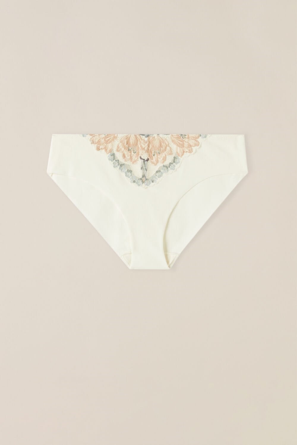 White - 990i - Ivory Autumn Beauty Floral Print Intimissimi Ephemeral Beauty Seamless Cotton Panties | TMQVU9417